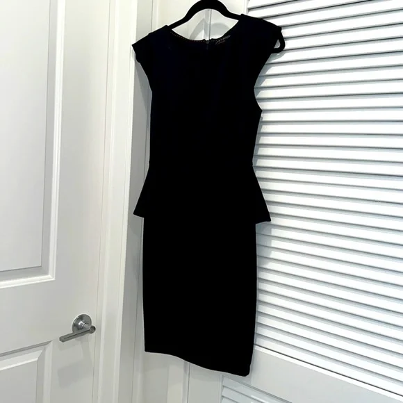 alice and olivia black peplum dress :Alice + Olivia Black Peplum Dress, Size Small